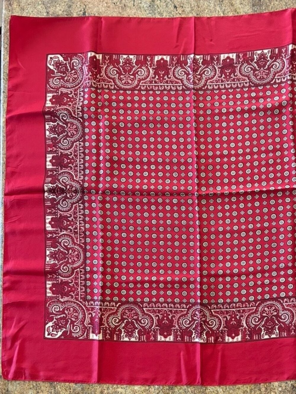 Vintage Red Forsyth Silk Scarf